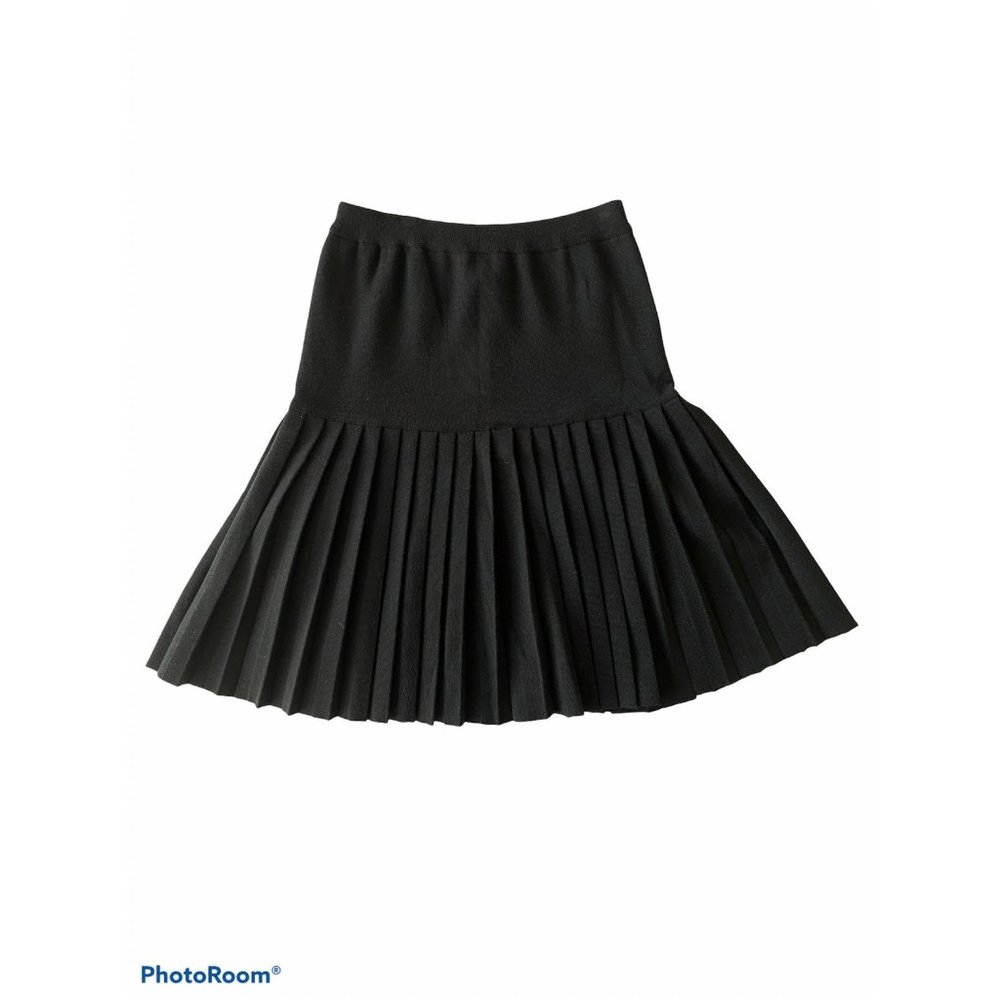 Escada black pleated midi skirt stretch